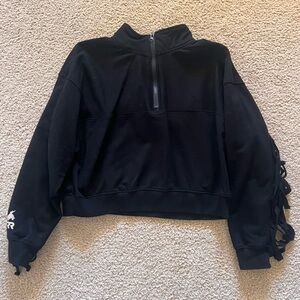 Fringe Quarter Zip Cropped Jacket